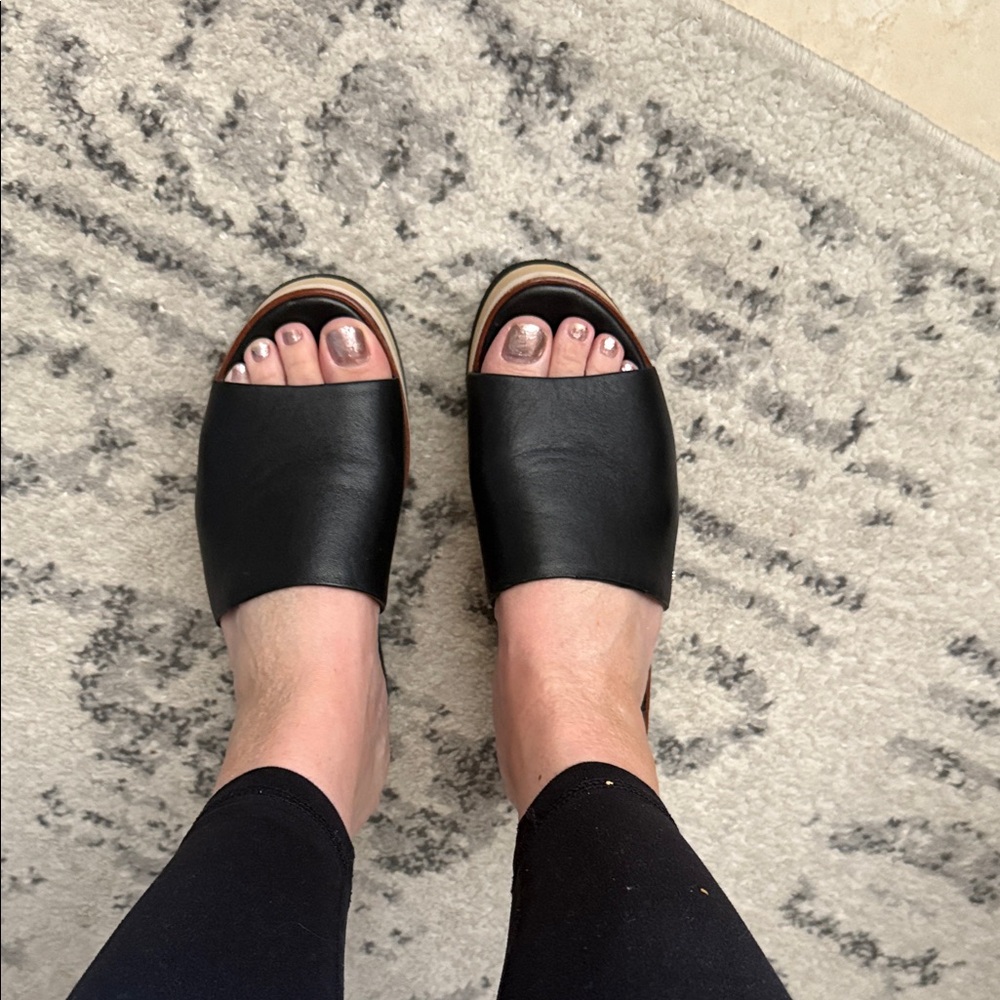 Veronica Beard Black Platform Slide Sandals, size 6.5 - Picture 14 of 15
